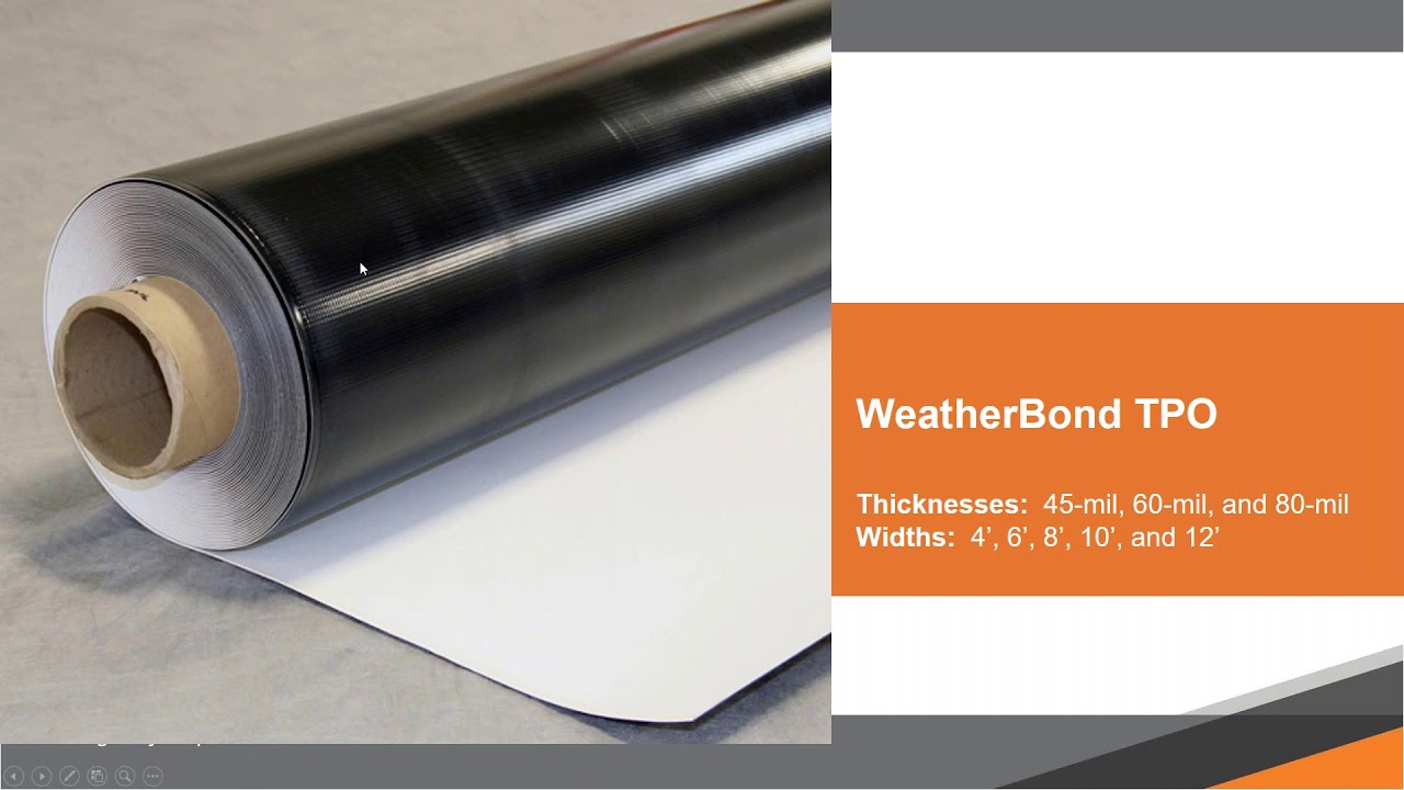 WeatherBond Training Webinars: TPO/PVC 101