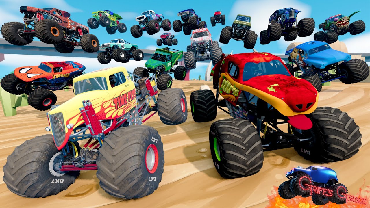Monster Jam INSANE Monster Truck Mud Battle and Monster Truck Crashes #4 | BeamNG Drive Mods