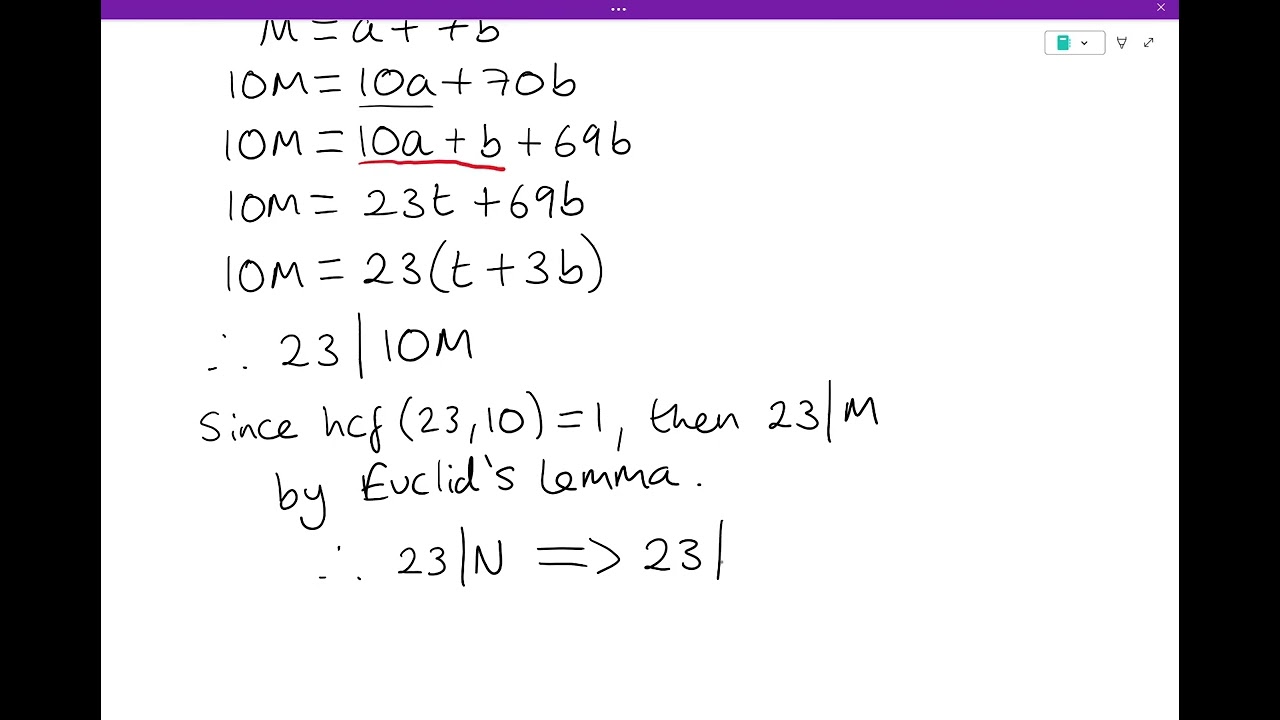 OCR Further Maths A-Level Additional Pure: Application of Euclid's Lemma