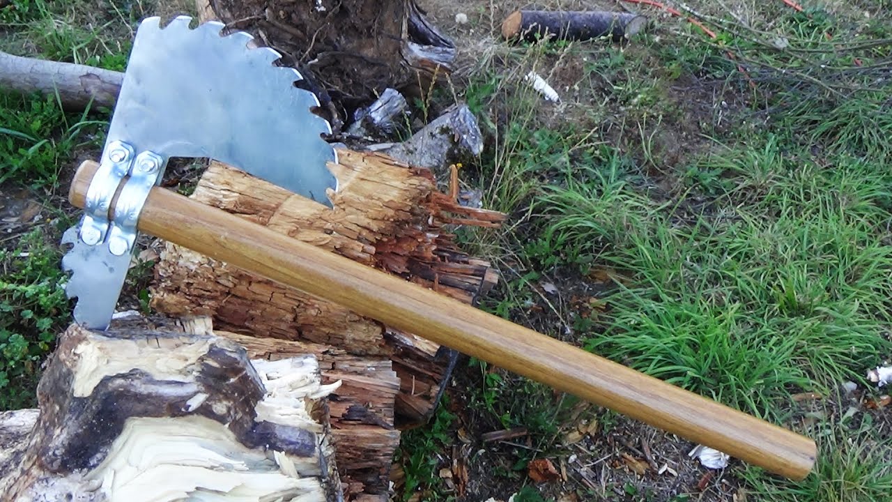 How To Make a ZNA Inspired Socketed Saw Blade Spike Tomahawk For Under 10 Dollars - Spiked Saw Hawk