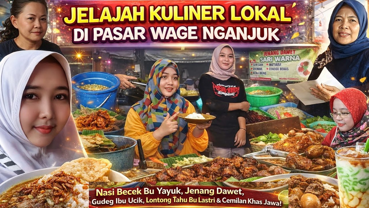 JELAJAH KULINER LOKAL RASA INTERNASIONAL DI PASAR NGANJUK - NASI BECEK, LONTONG TAHU&JENANG - SESI 1