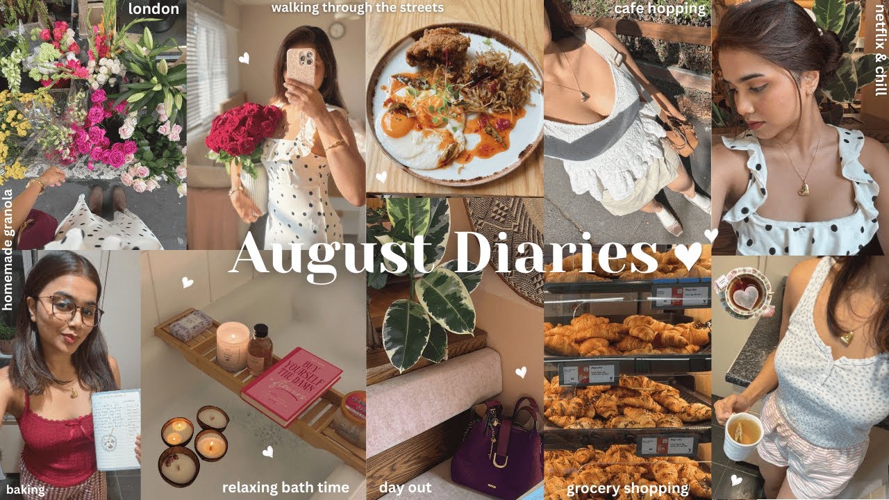 August Diaries 🕯️: waking up at 7:00 am☀️,  baking🍪, solo date 🥀, cafe hopping in London 