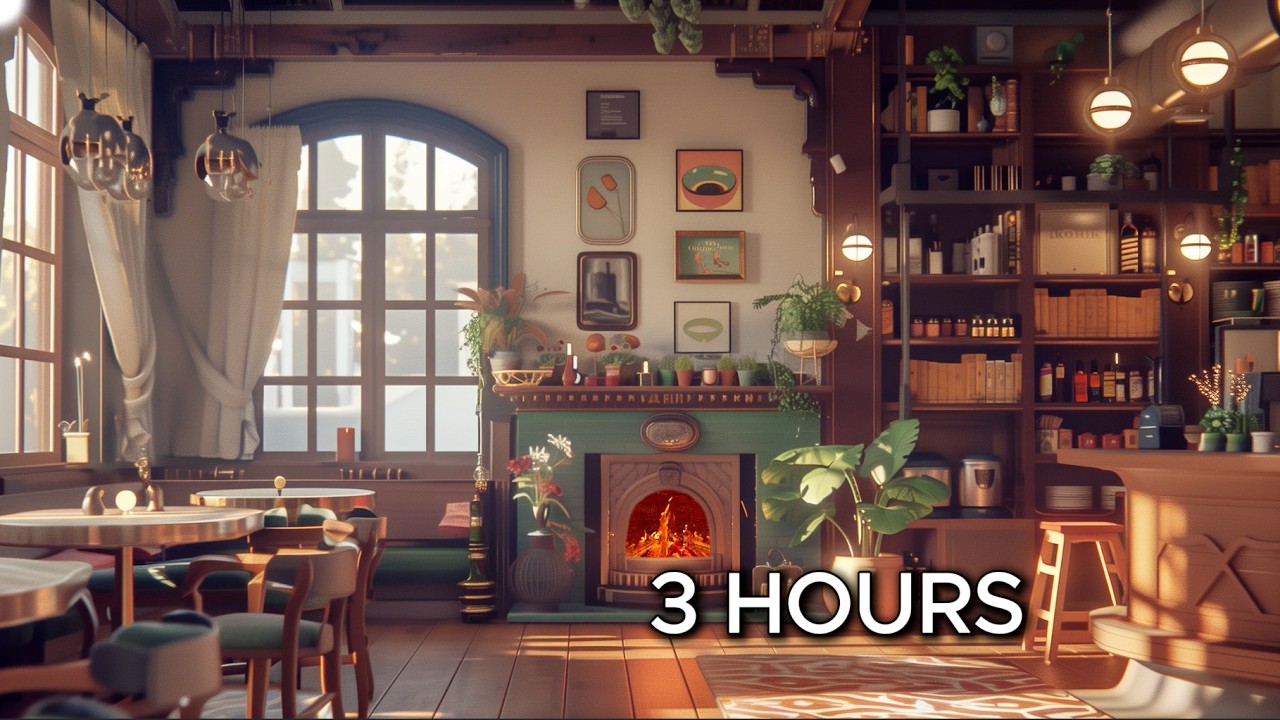 Cozy Coffee Shop Ambience ☕ LoFi Music for Studying, Relaxing & Focus (3 Hours)