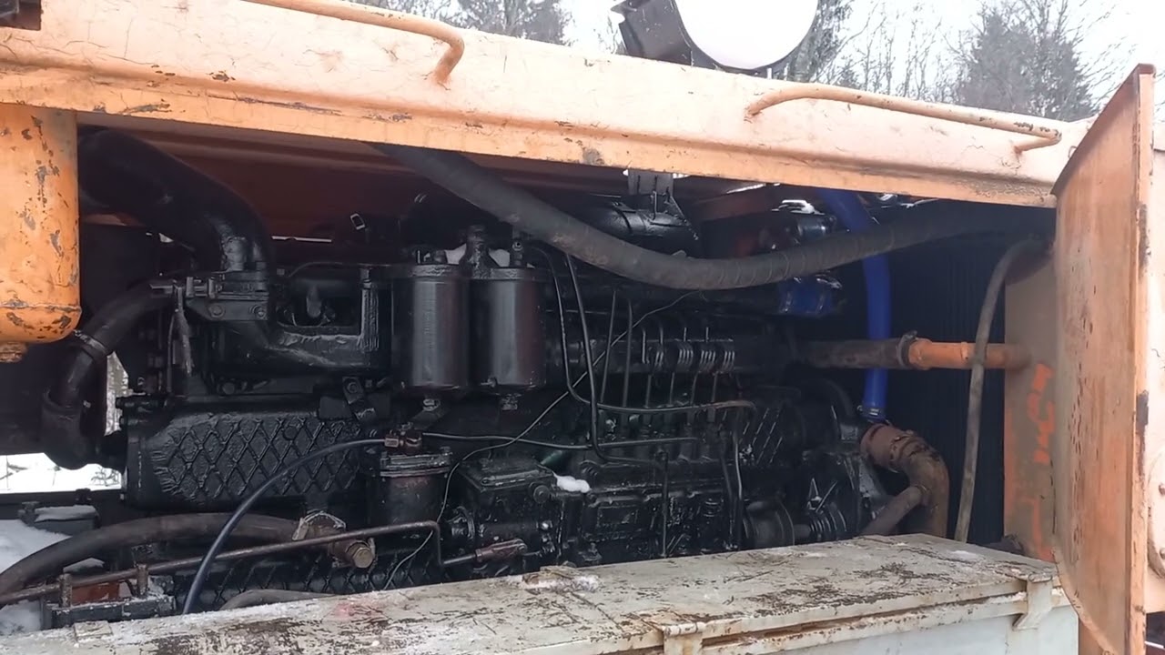 Работа двигателя А-01 у грейдера дз-143