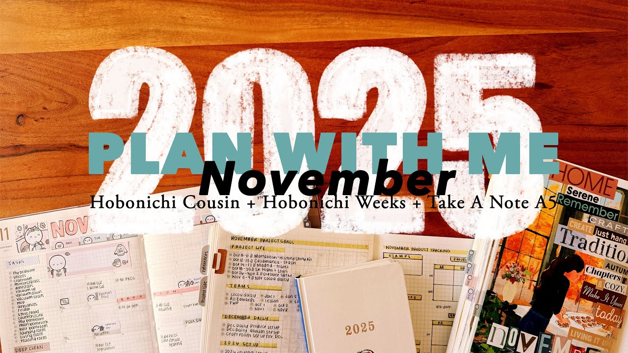 Ноябрь 2025 г. Планируйте вместе со мной // Hobonichi Cousin, Take-A-Note, Свободный день A5 + не...