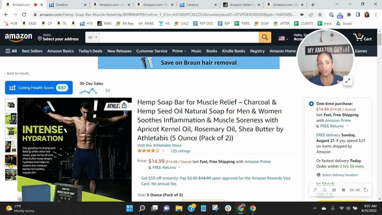 ASIN Review: Hemp Soap Bar for Muscle Relief - B098W4PR9J - Amazon FBA