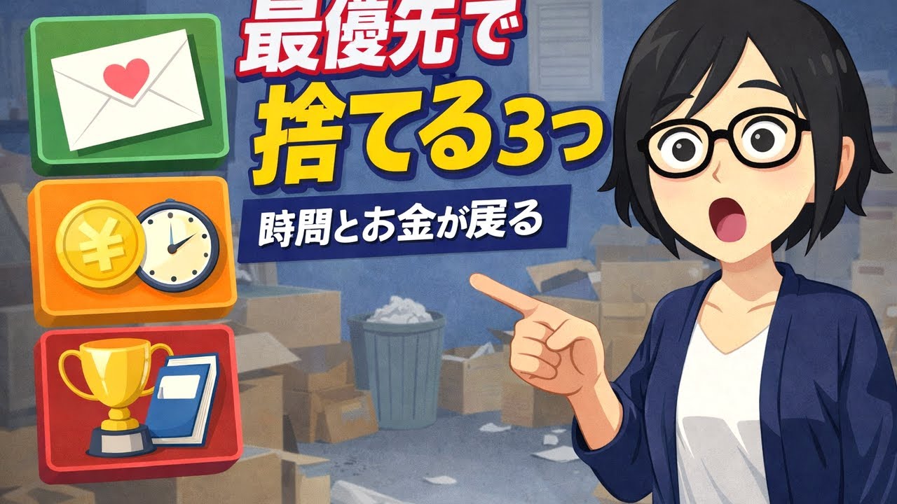 【先に捨てるべき3つ】人生が回り出す｜時間・お金・気力が戻る（筆子）