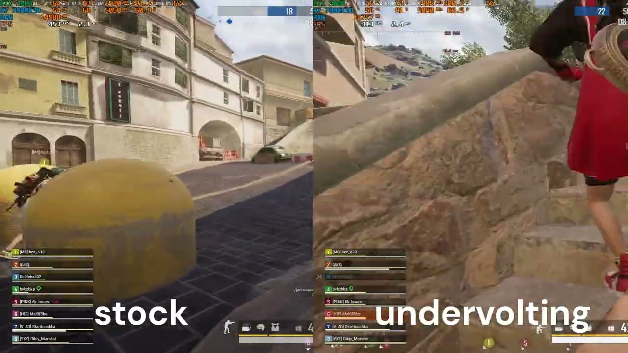 test rtx 3080 in pubg, stock vs undervolting, -4,5&deg;C