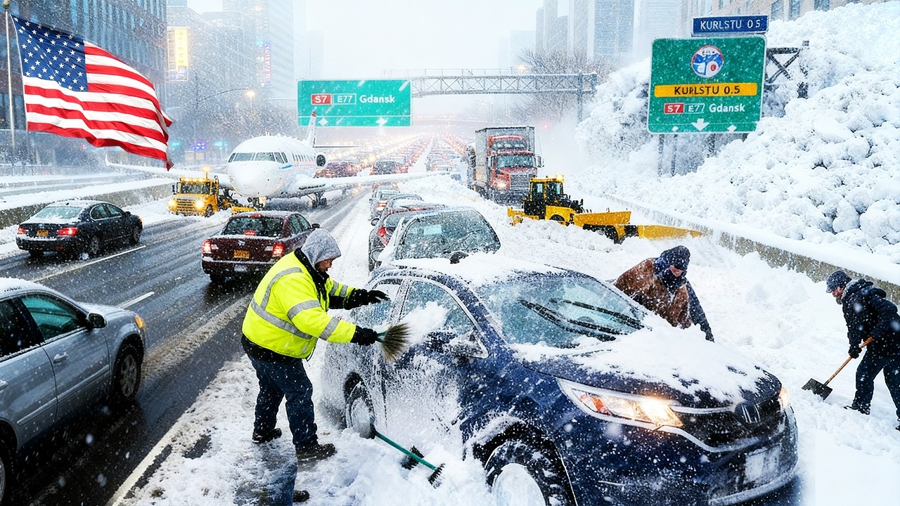 Blizzard Emergency in New York & New Jersey !❄️ Extreme Snowstorm Paralyzes Roads, Schools & Flights