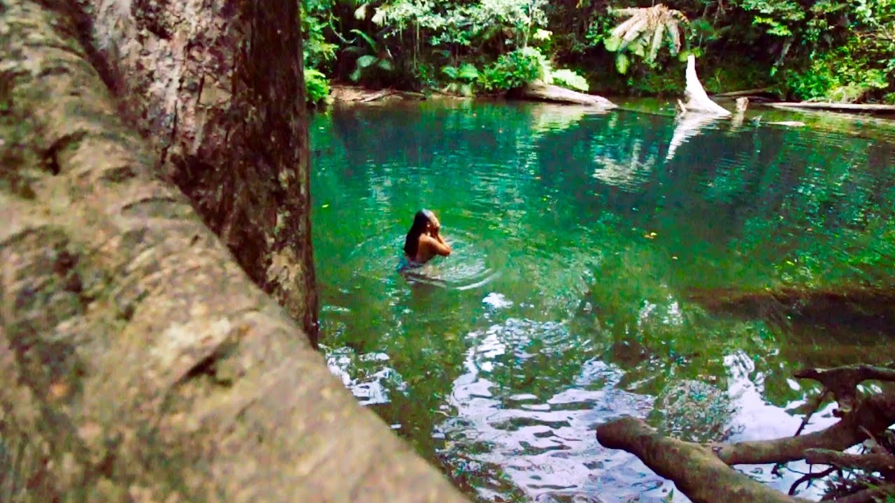 LOST IN AN EXOTIC RAINFOREST BLUE SWIMMING HOLE