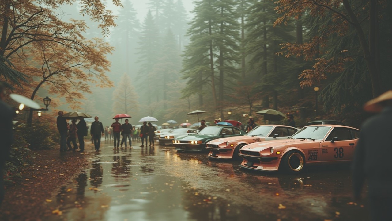 Дождливая JDM эстетика | Fairlady Z Touge Run - Вайб японских сходок и ностальгия