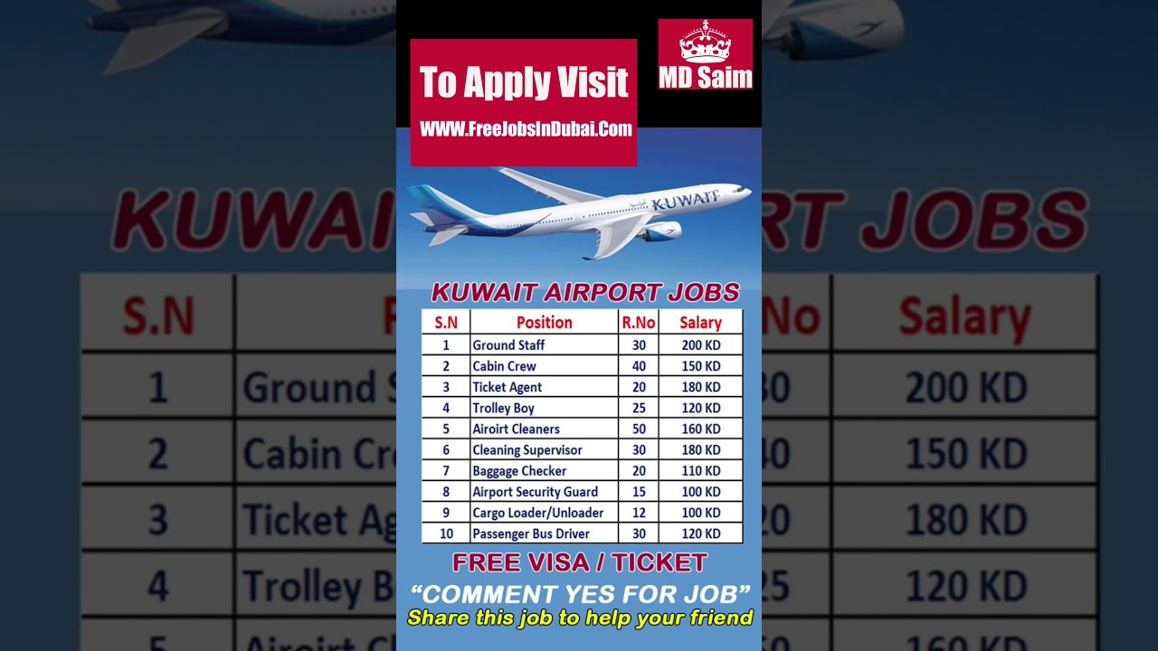 Kuwait Airport Jobs in Kuwait #kuwaitjob