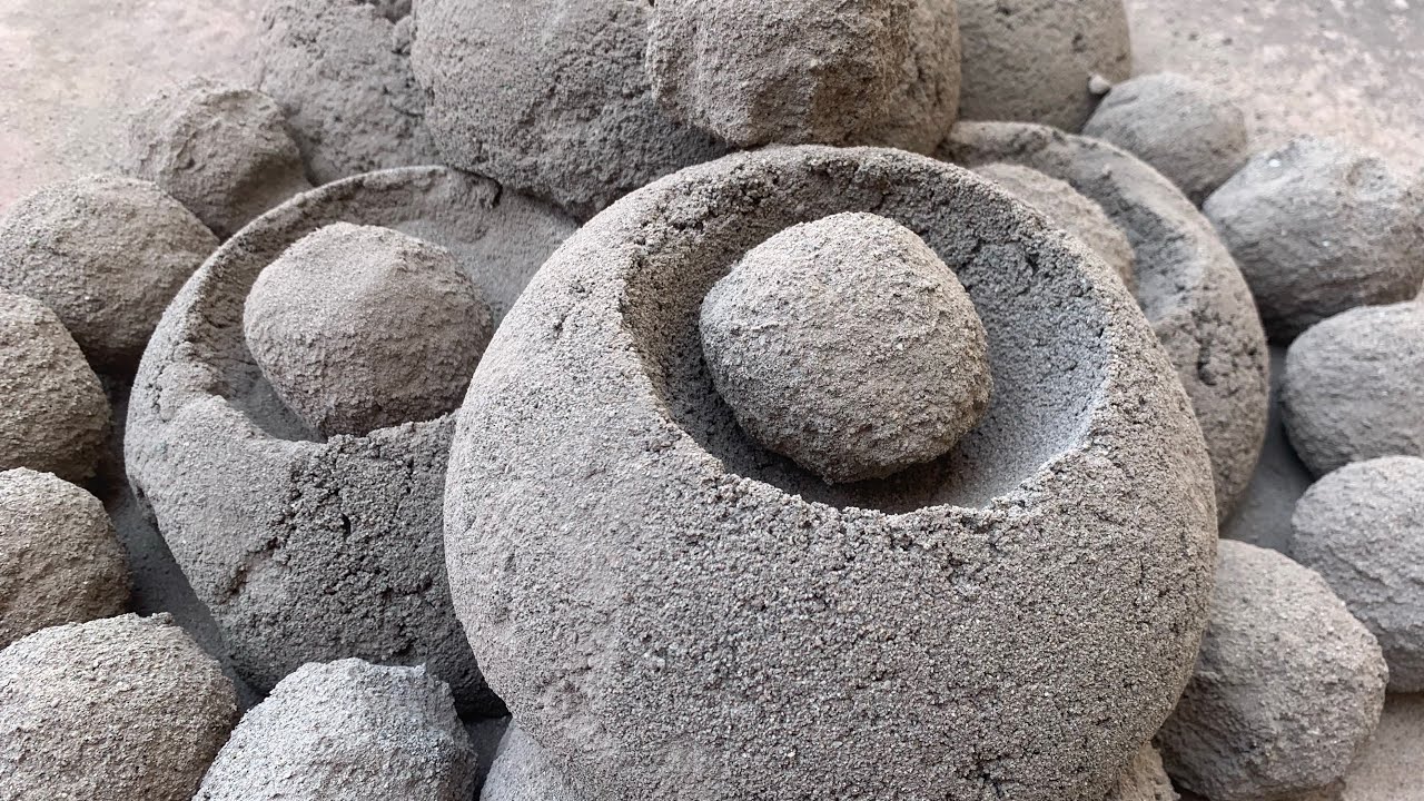 Pure sand hole shape +balls dry floor crumbling ASMR