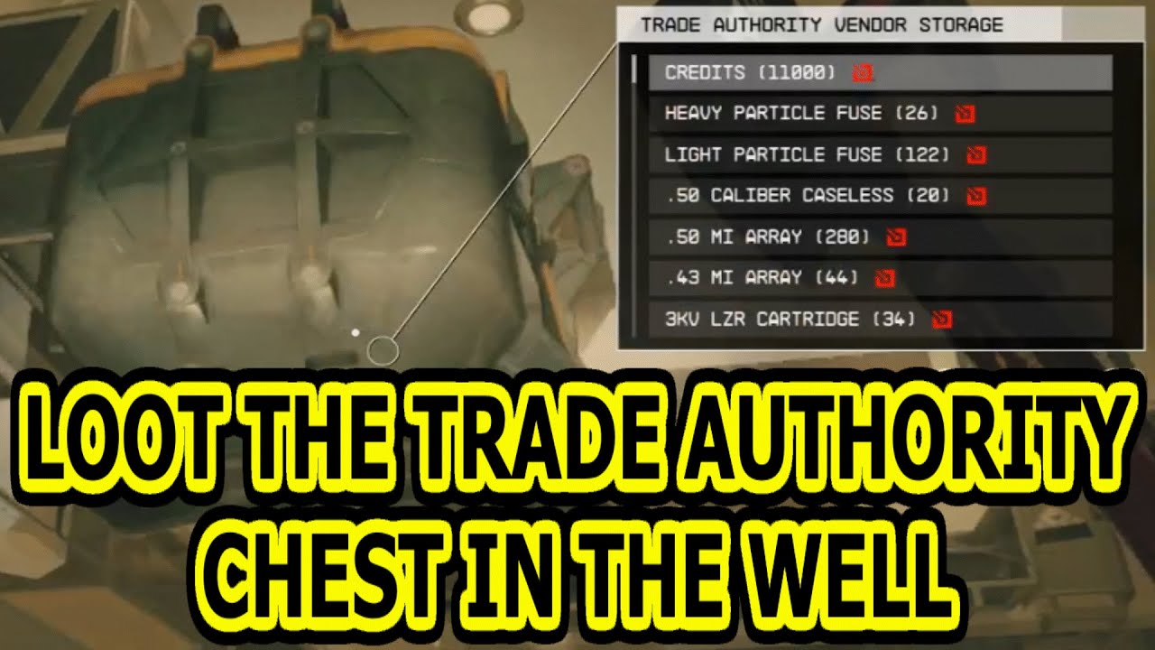 Starfield Credit Glitch - The Trade Authority Chest In The Well