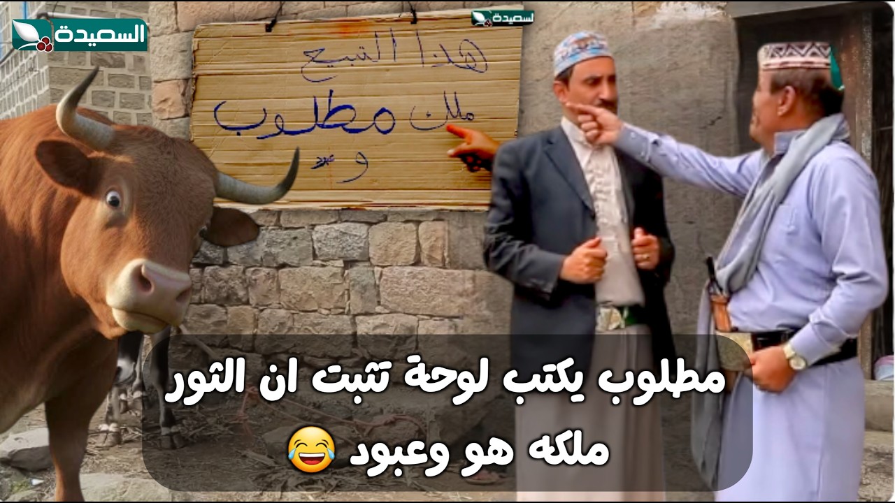 مطلوب يكتب لوحة تثبت أن الثور مملوك له و لعبود مناصفة 😂 - حاوي لاوي