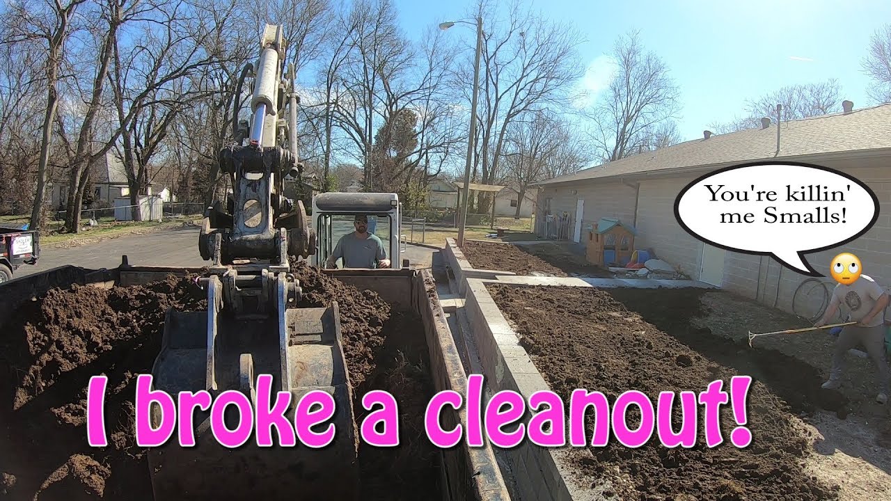 Repairing A Broken Sewer Cleanout And Spreading A Little Dirt