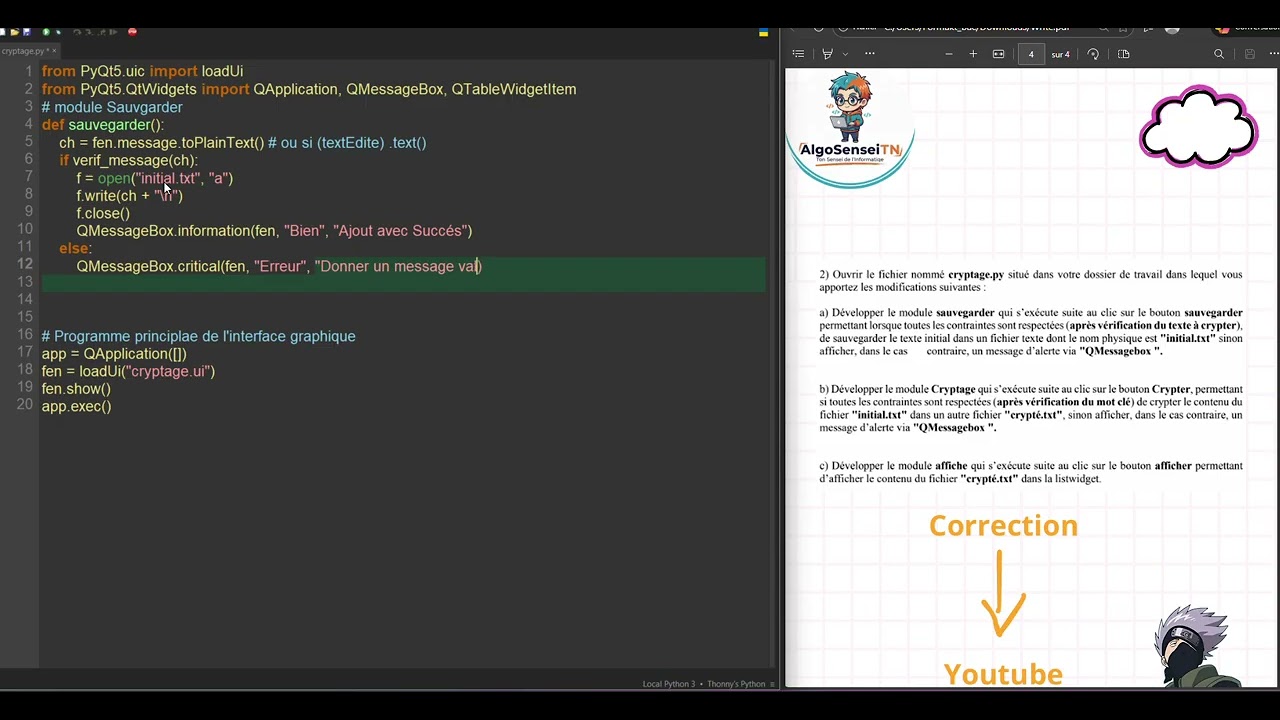 Implémenter module sauvegarder - devoir pratique Info Part 5
