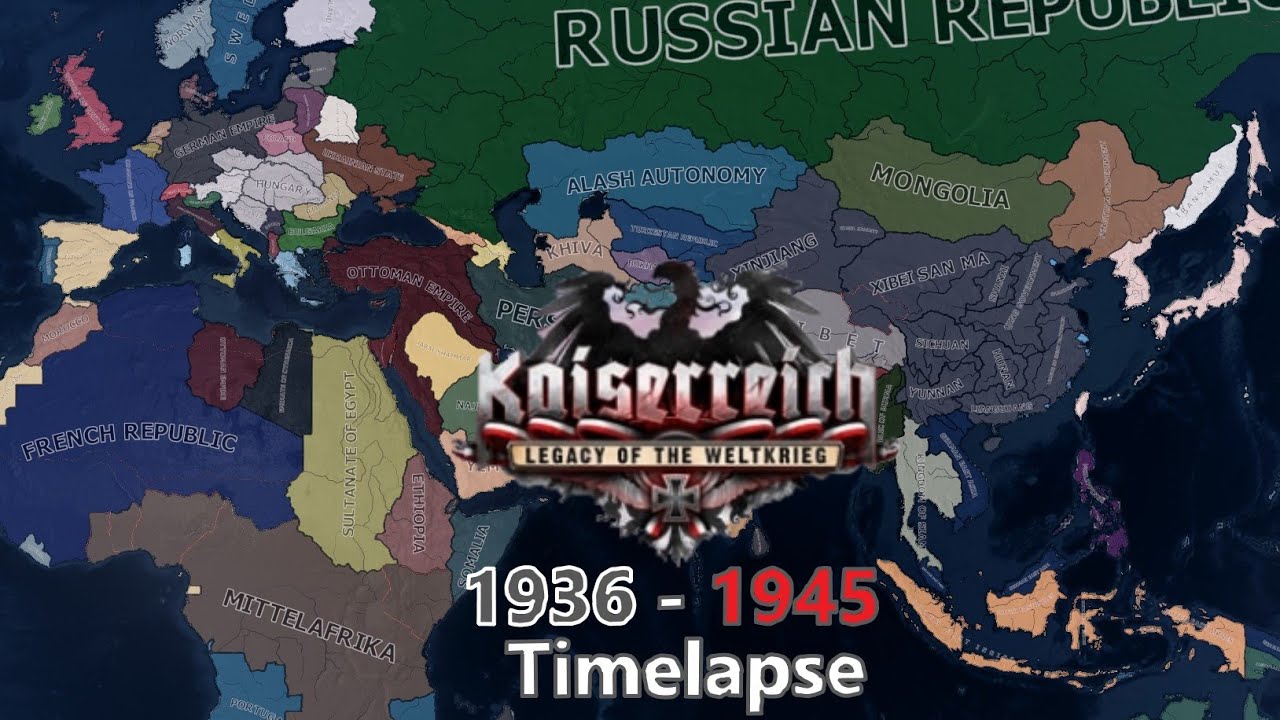 Kaiserreich Timelapse 1936 - 1945 HOI4 TImelapse