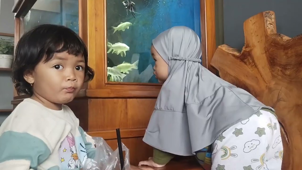Kakak dan Adik Melihat ikan