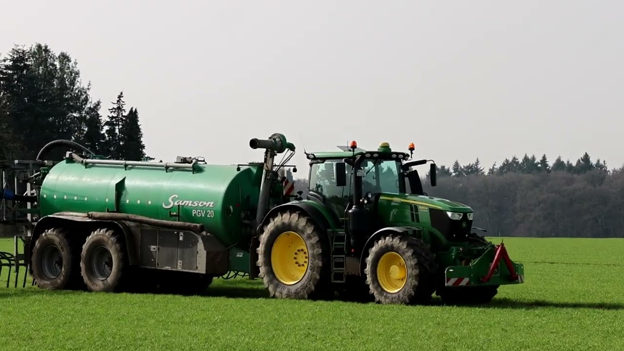 JohnDeere 6250R mit Samson PGV 20.