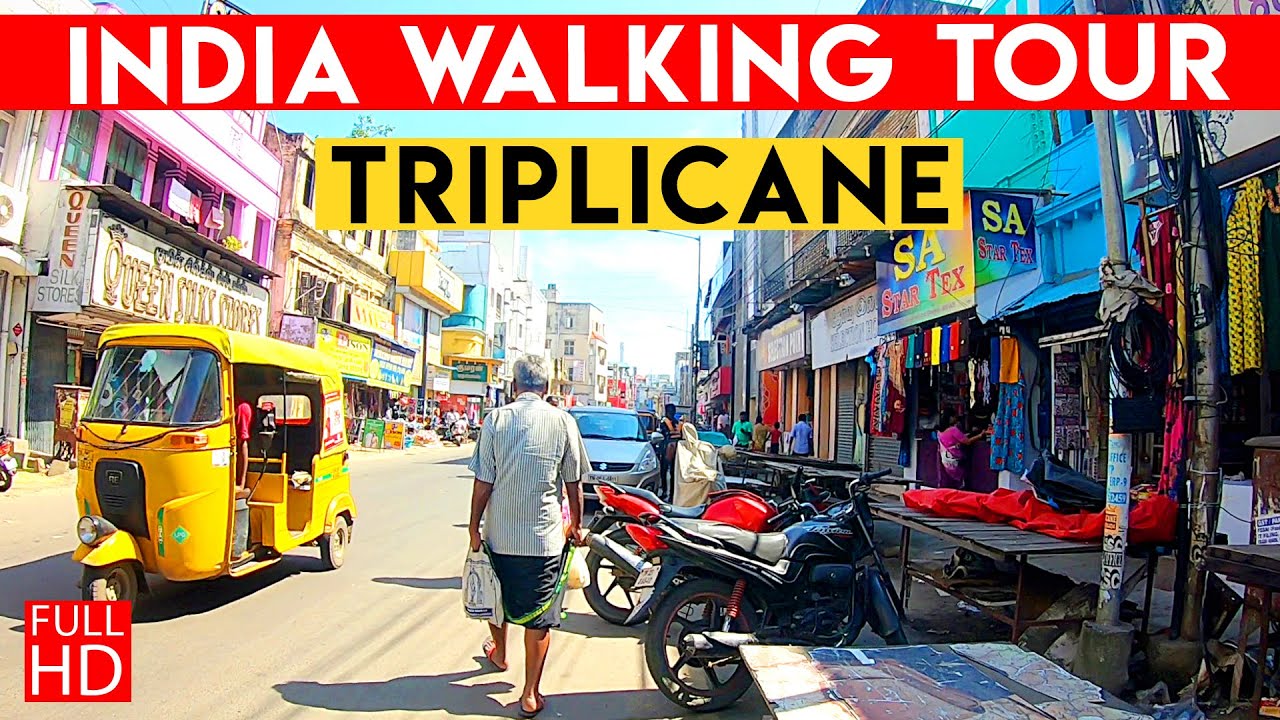 Triplicane Street Walking | Parthasarathy Temple | India | Walking Tours | Part 1