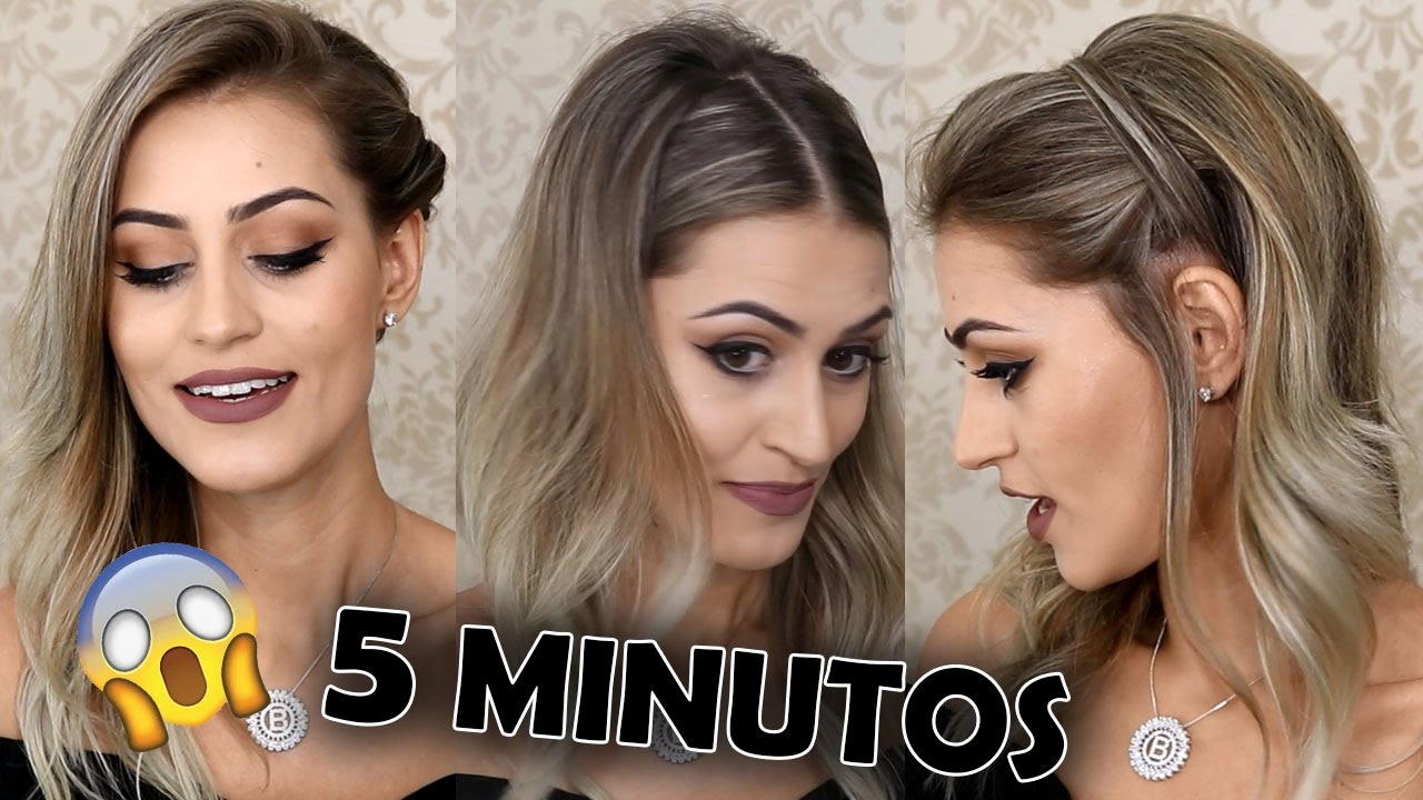 OMG!!!! DESAFIO - 3 Penteados em 5 MINUTOS