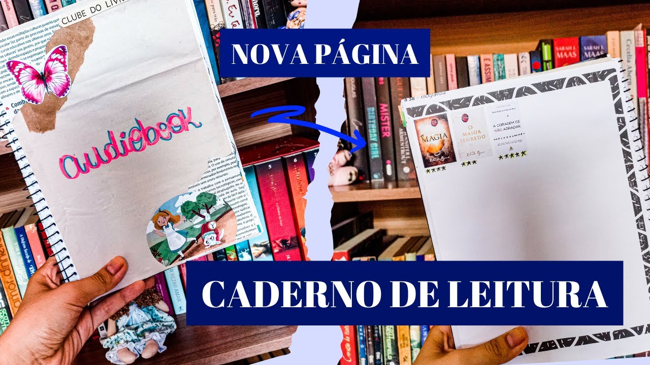 Página de audiobooks no caderno de leituras