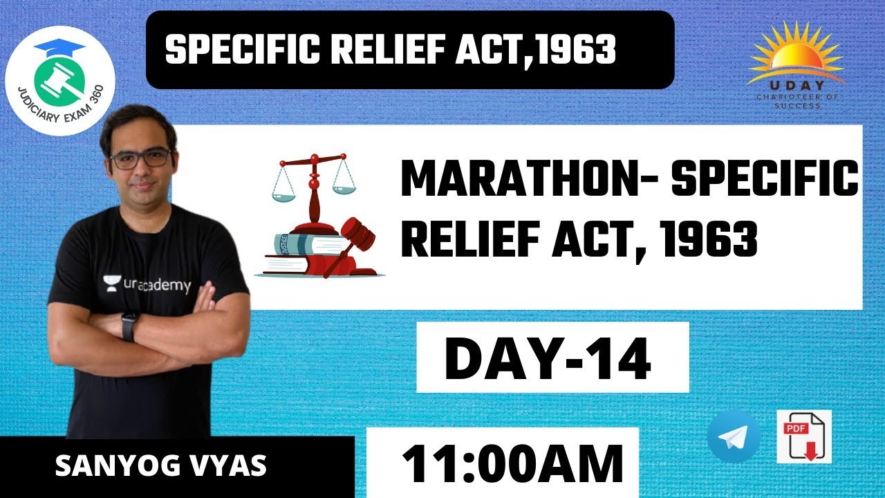 MARATHON -Specific Relief Act-1963 | Day -14 | By Sanyog Vyas