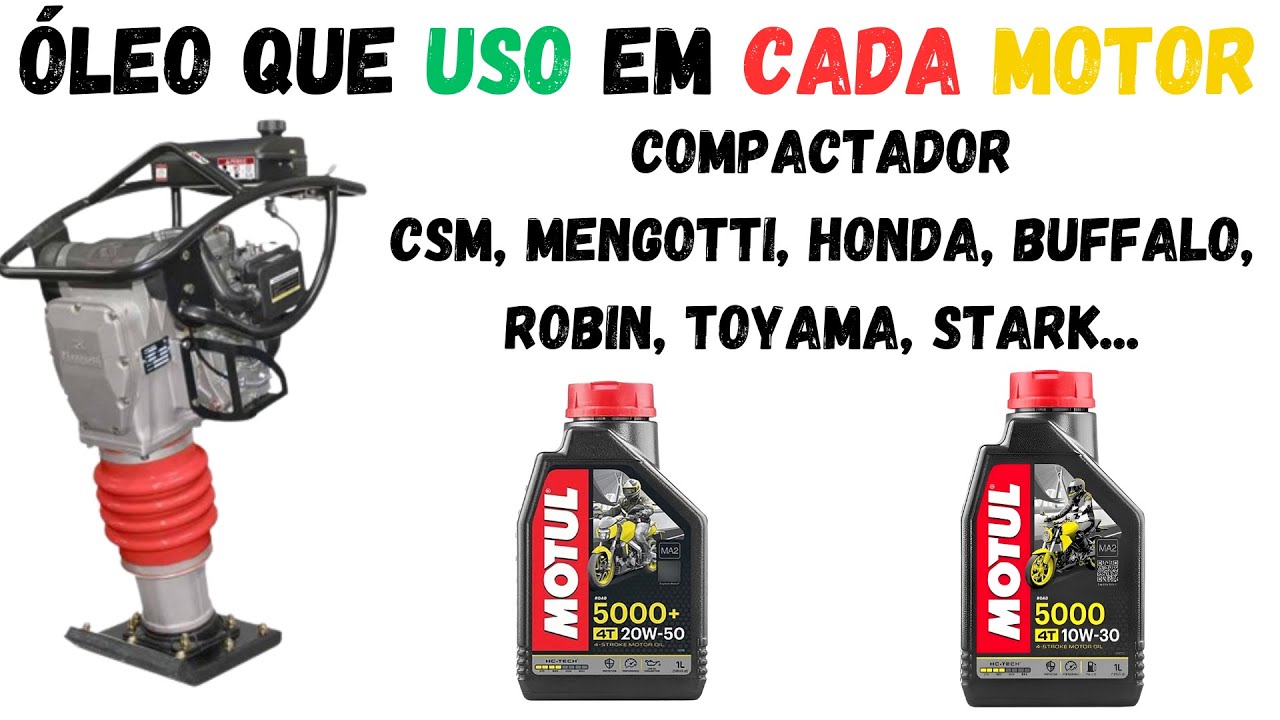 Qual óleo utilizar nos compactadores de solo, Menegotti, CSM, Buffalo??