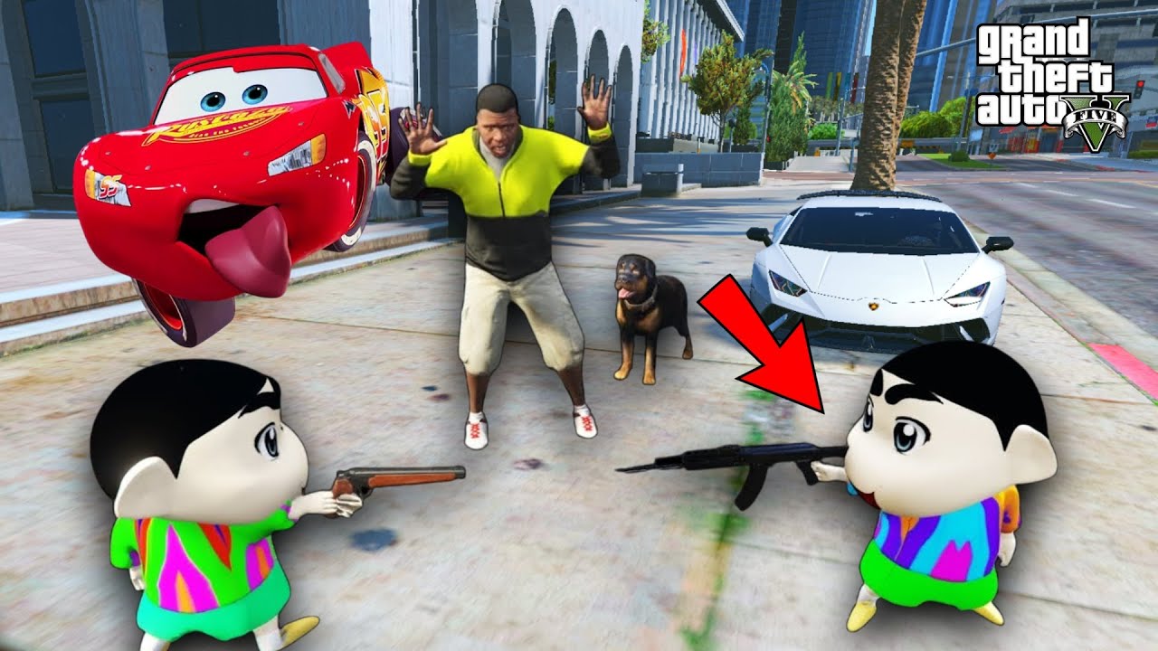 GTA 5 : Shinchan & Pinchan Fight With Franklin in GTA 5 ! (GTA 5 mods)