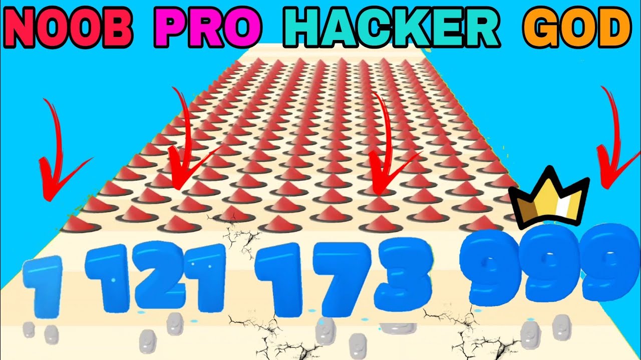NOOB VS PRO VS HACKER VS GOD - NumberRun All levels |@playgame24dia