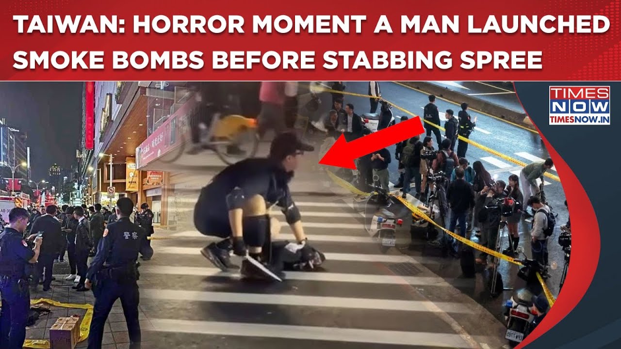 Taiwan Knife Attack: On Cam-Horror Moment A Maniac Launched Smoke Bombs Before Stabbing Rampage
