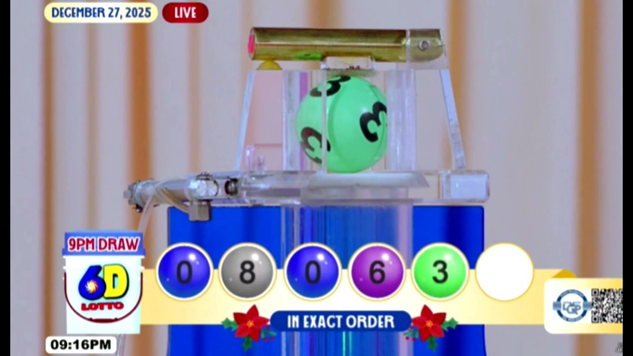 6D Lotto Result Today 9 pm Draw December 27, 2025