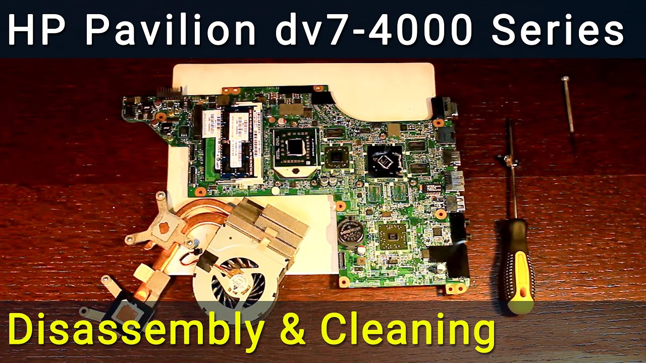 HP Pavilion dv7-4000 Разборка, чистка вентилятора от пыли и замена термопасты