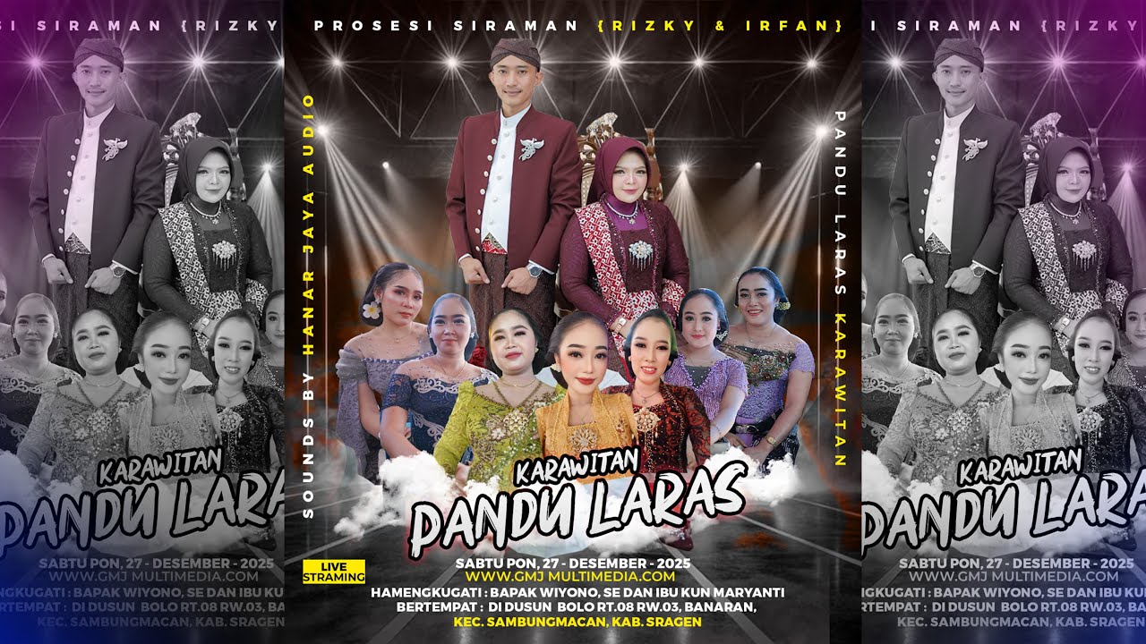 🔴Live Krwt.PANDU LARAS || HANARJAYA Audio || GMJ Multimedia || Wedding Rizky & Irfan