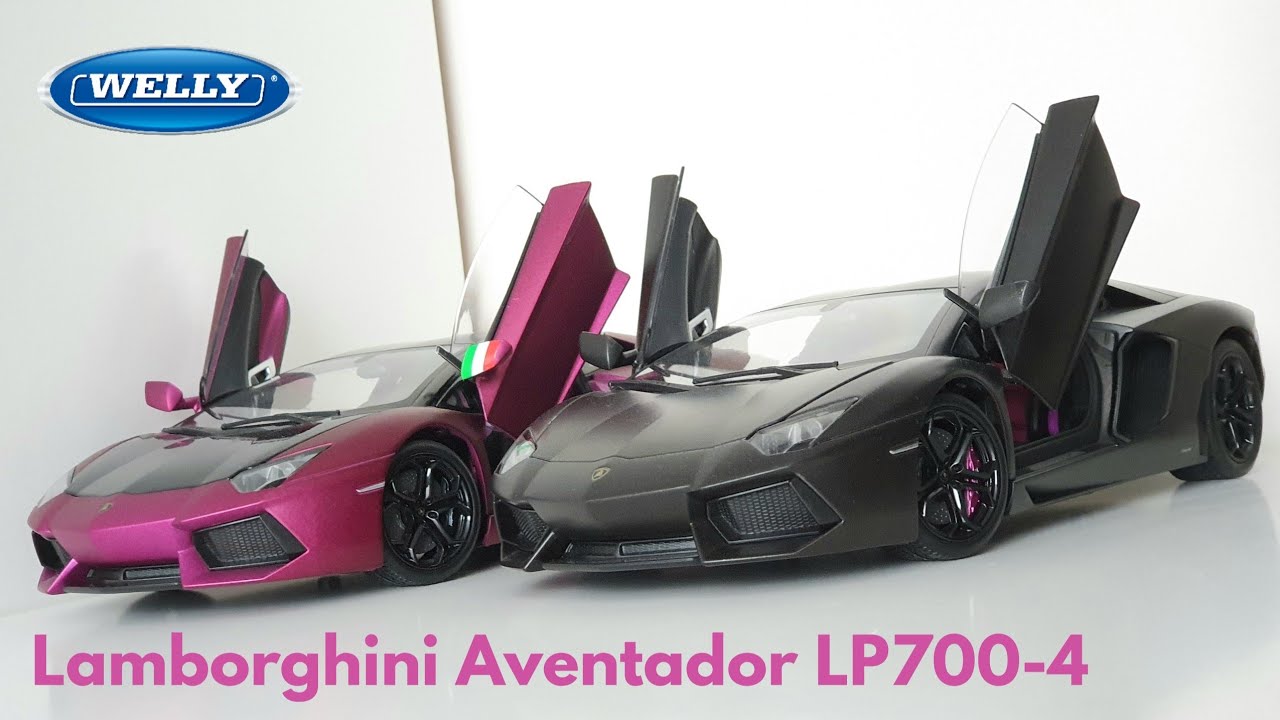 REVIEW: 2x Welly 1:18 Lamborghini Aventador LP700-4 - Matte Black & Purple (Custom)