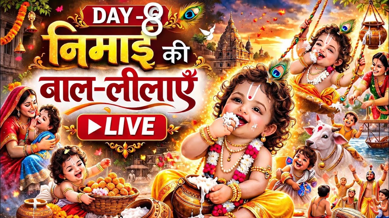 चैतन्य महाप्रभु जन्म लीला | गौर पूर्णिमा विशेष LIVE कथा | Nimai Janma Mahotsav day-8