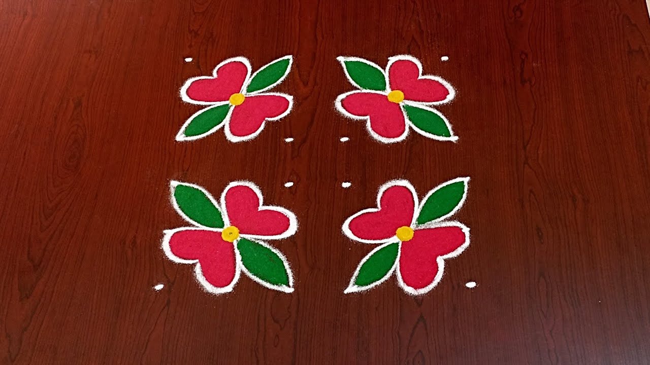 6×6dots easy rangoli|daily muggulu|thipkyanchi,festival rangoli|traditional rangoli#Rang kaa Rangoli