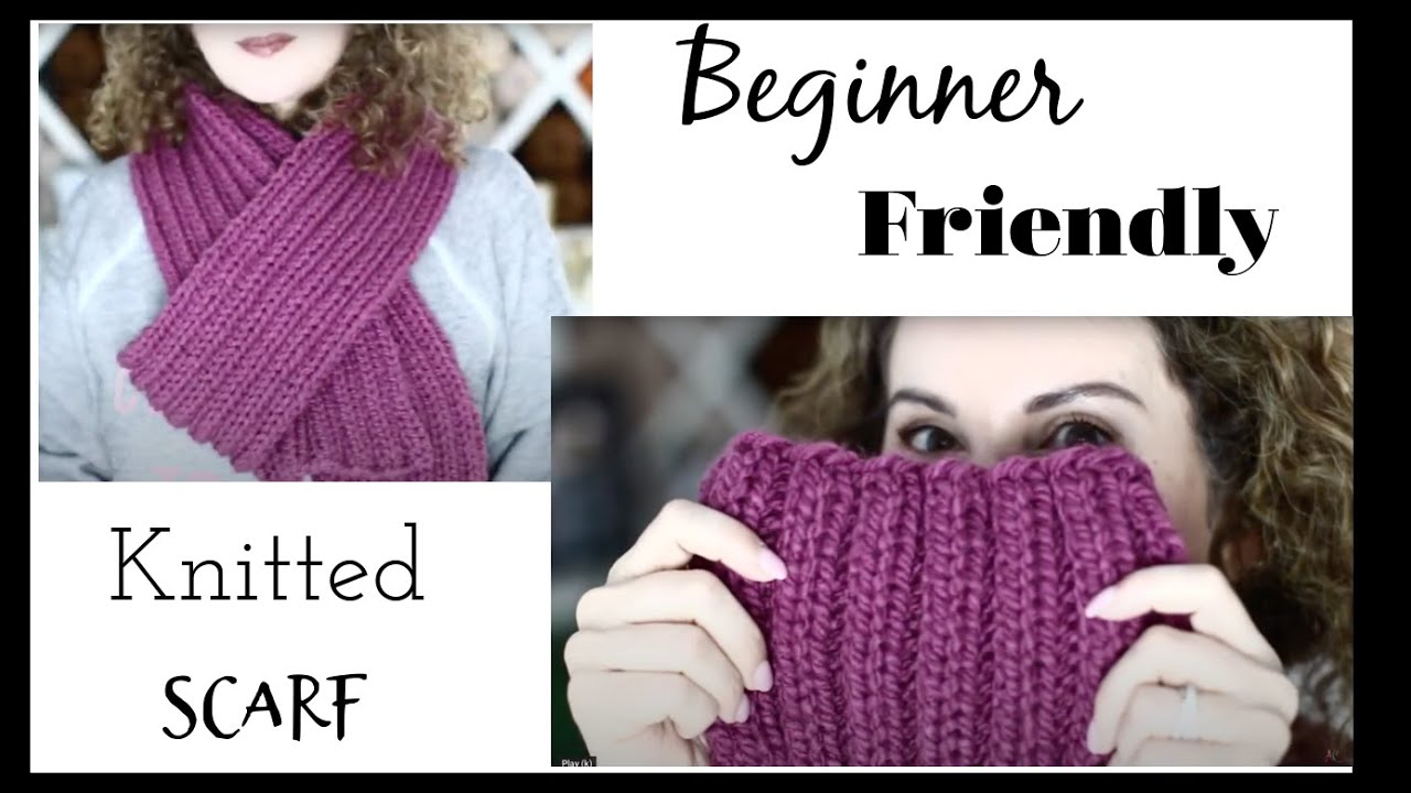 Beginner's Easy 2 by 2 knit Knitted scarf