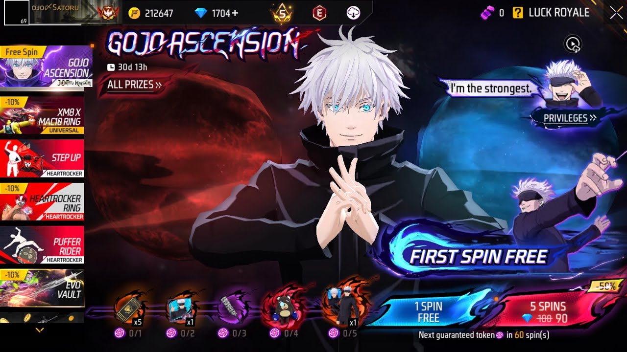 GOJO KITNE MAIN NIKHLE GA ??||FREE FIRE X JUJUTSU KAISEN 🔥🥹GOJO IN FREE FIRE 🫠