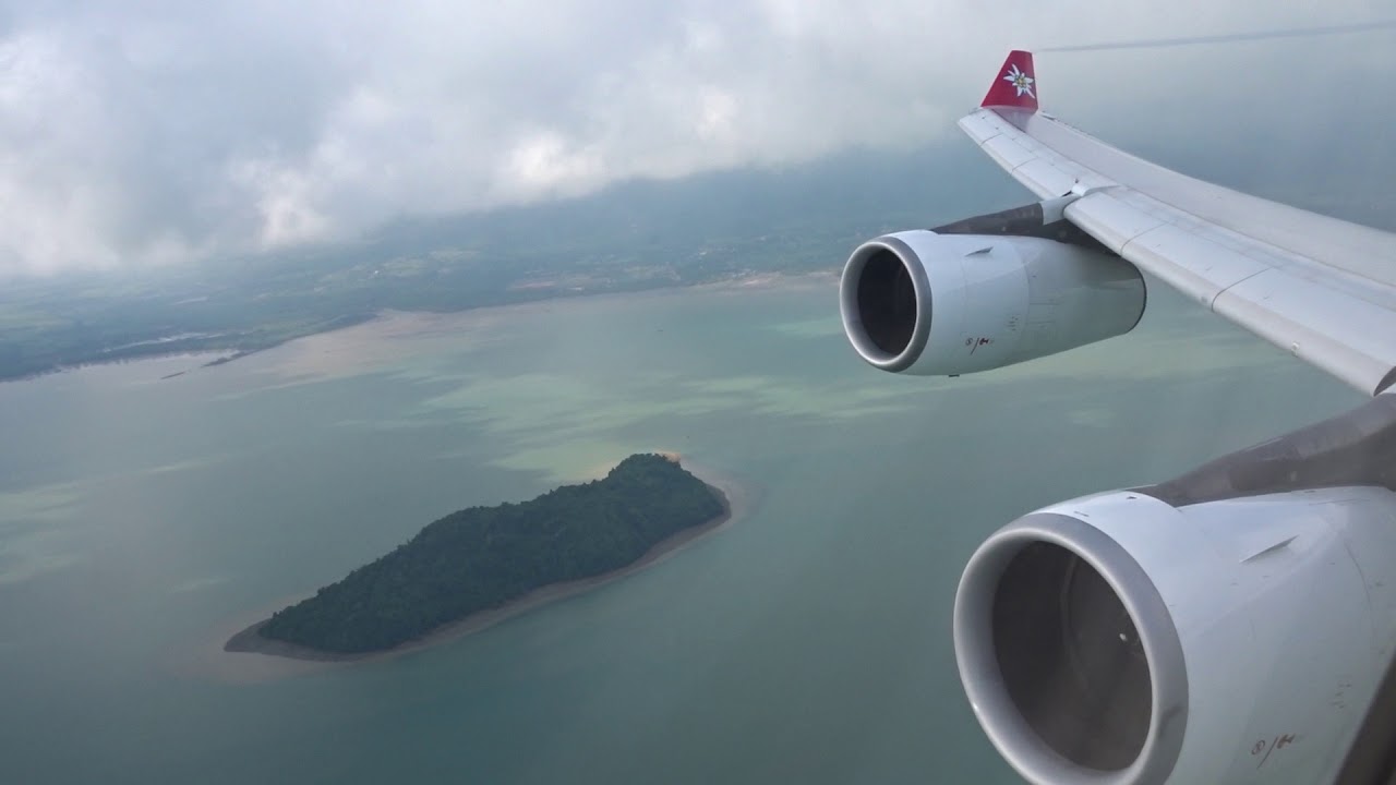 Edelweiss Swiss Airbus 340-300 Takeoff Phuket Thailand