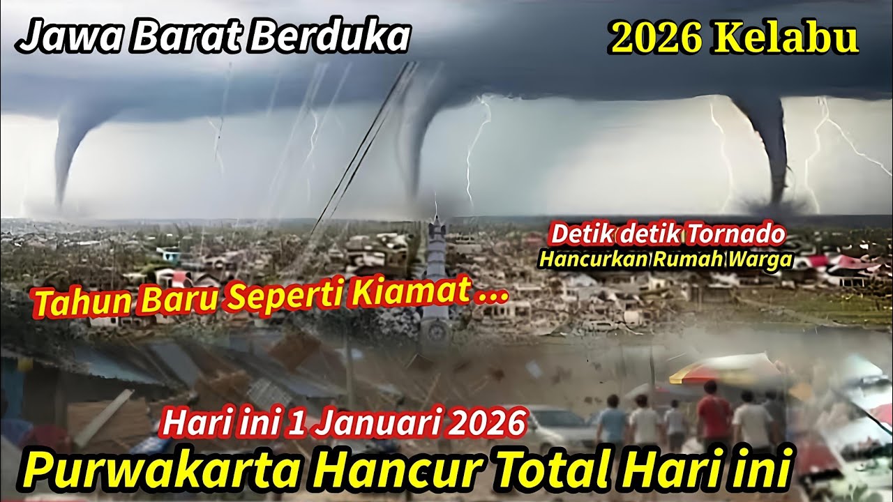 BARU TERJADI 1/1/2026 !! BADAI TORNADO 195KM PERJAM HANCURKAN PURWAKARTA HARI INI-TORNADO PURWAKARTA