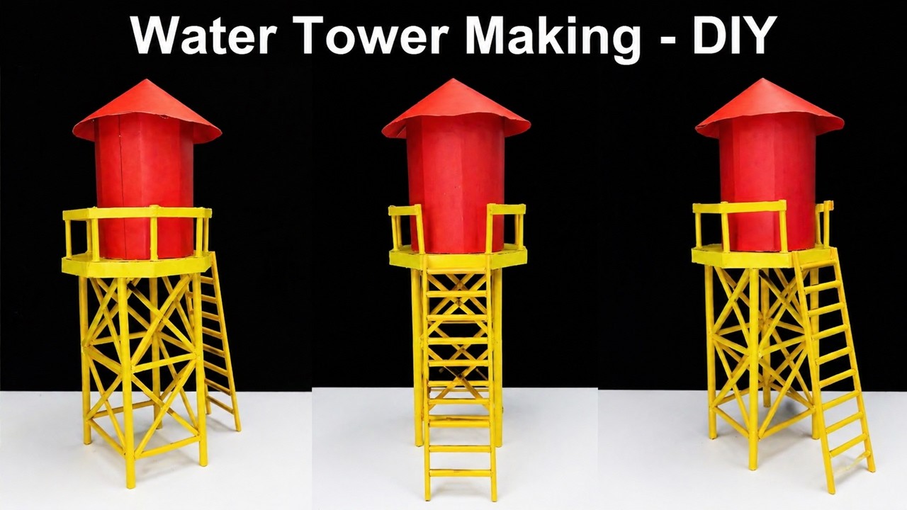 watch tower house making using cardboard | water tower  | howtofunda
