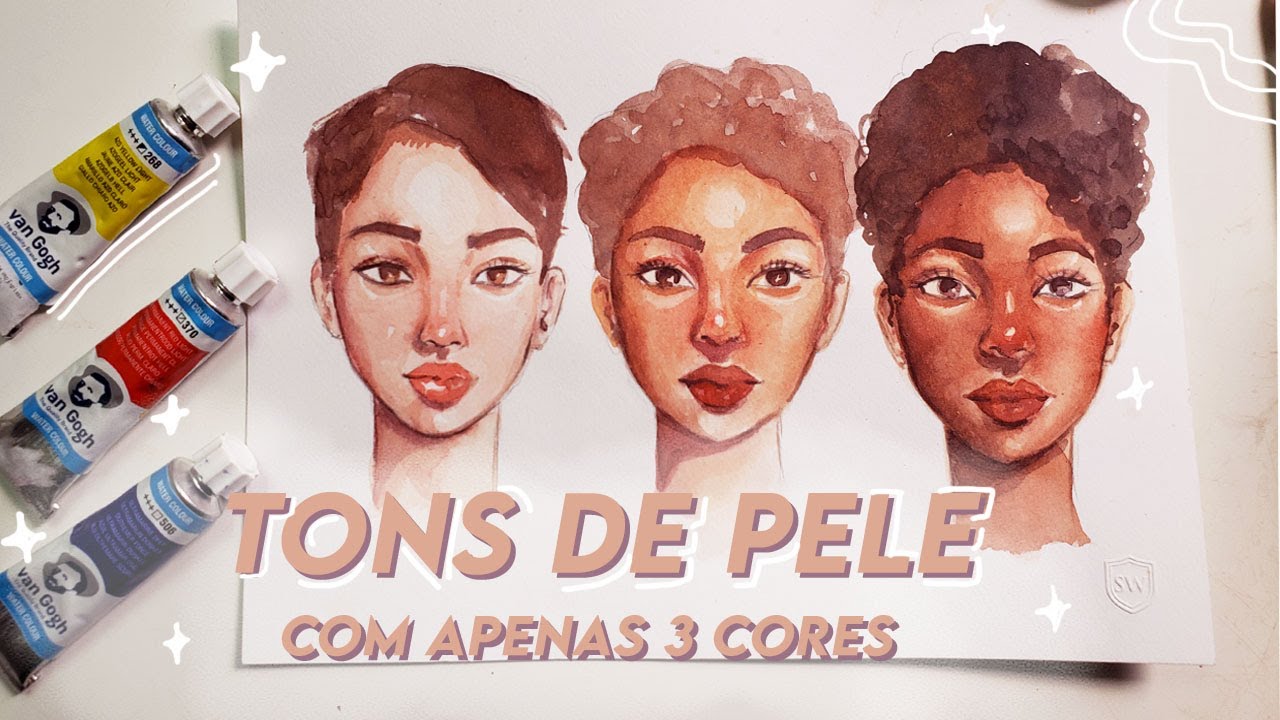 TONS DE PELE COM APENAS 3 CORES DE AQUARELA | PASSO A PASSO
