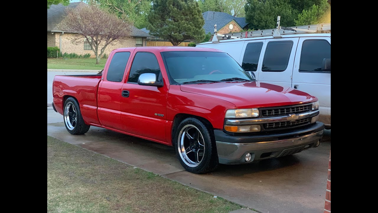 NBS Chevy Silverado With 4/6 Drop on Cosmis Wheels