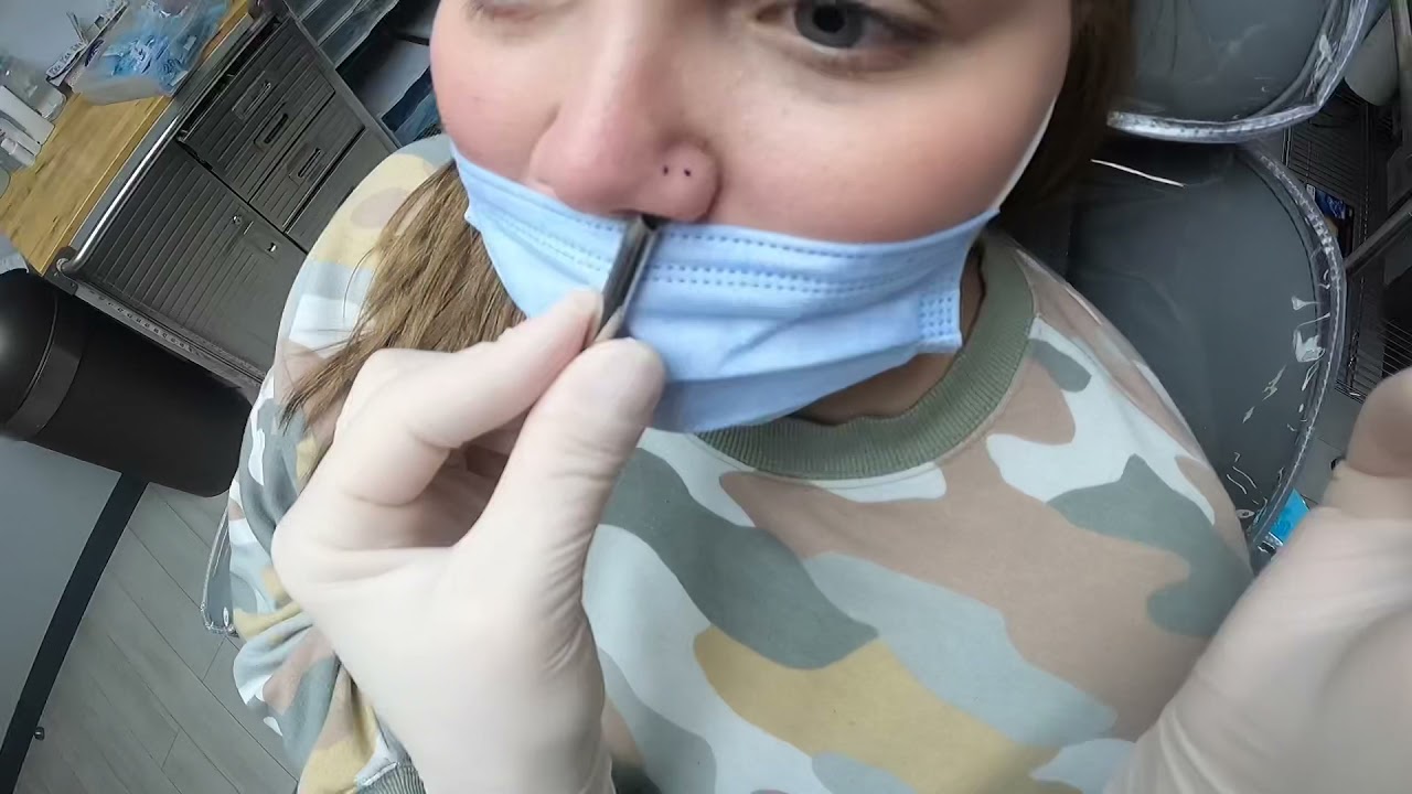 Double nose piercing for Mercedes