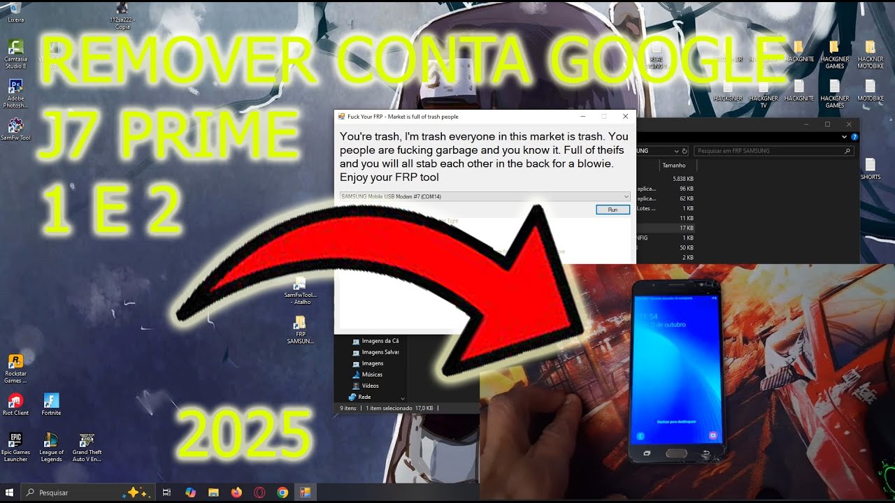 COMO REMOVER A CONTA GOOGLE DO SAMSUNG J7 PRIME 1 PRIME 2 E PRO (1 CLICK) ATUALIZADO 2025