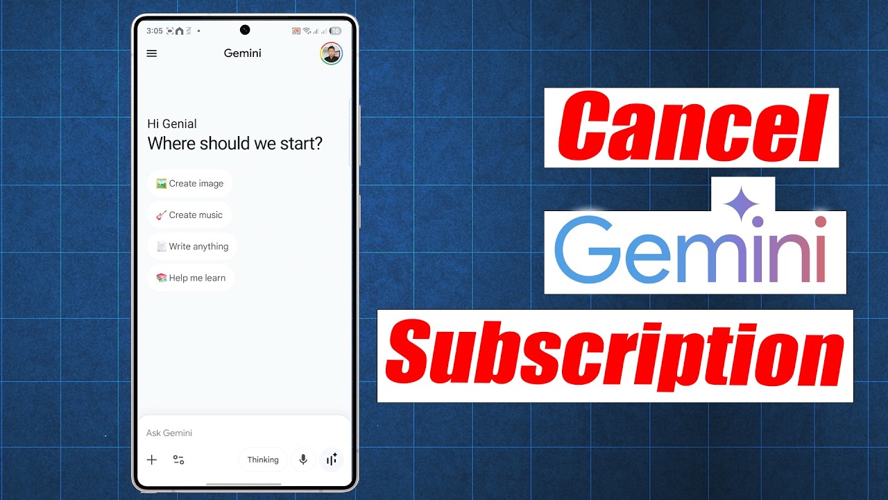 How to cancel Google Gemini subscription on android