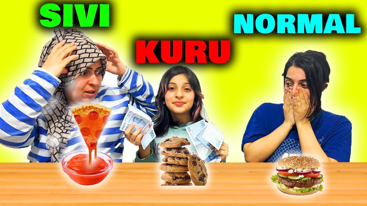 KURU , SIVI veya NORMAL YEMEK YARIŞMASI ! PARA ÖDÜLLÜ /Eğlenceli Çocuk Videosu - Funny Kids Videos
