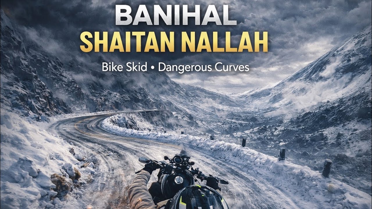 Banihal Shaitan Nallah (Bike skid on Ice)